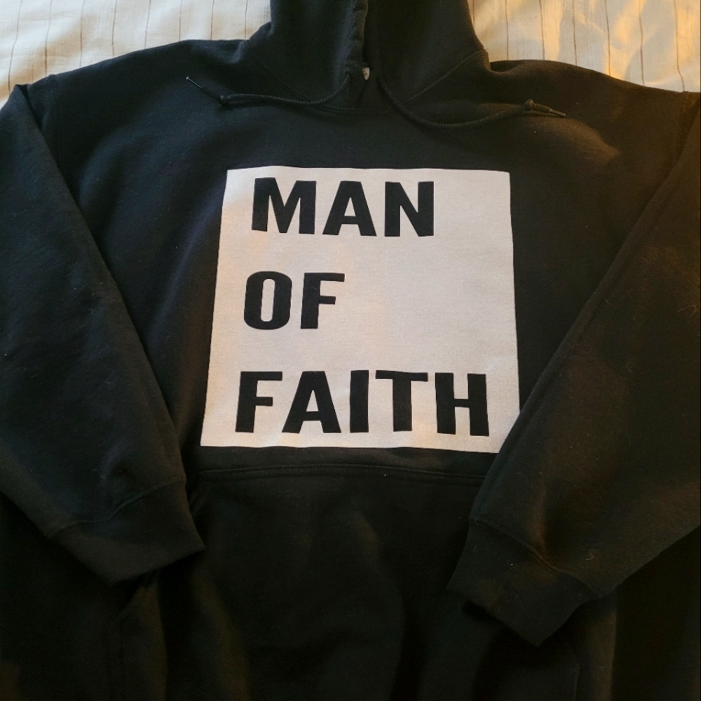 MAN OF FAITH Black Hoodies